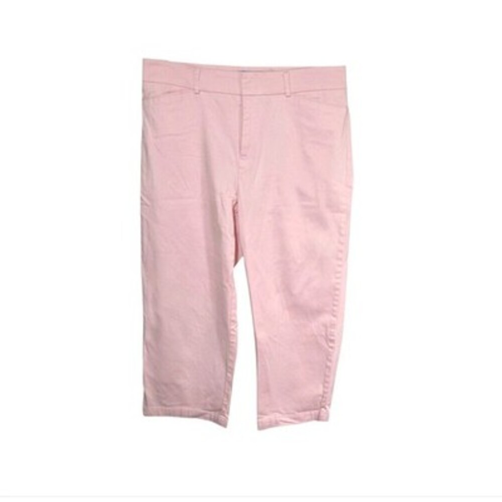 Dockers Metro Capri Pants Womens 10 Pink Nouveau Fit Cotton Stretch Crop Chino